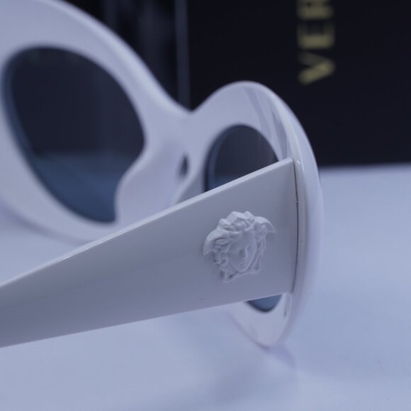 Versace VE4456U 314/1 Oval Sunglasses – White/Grey